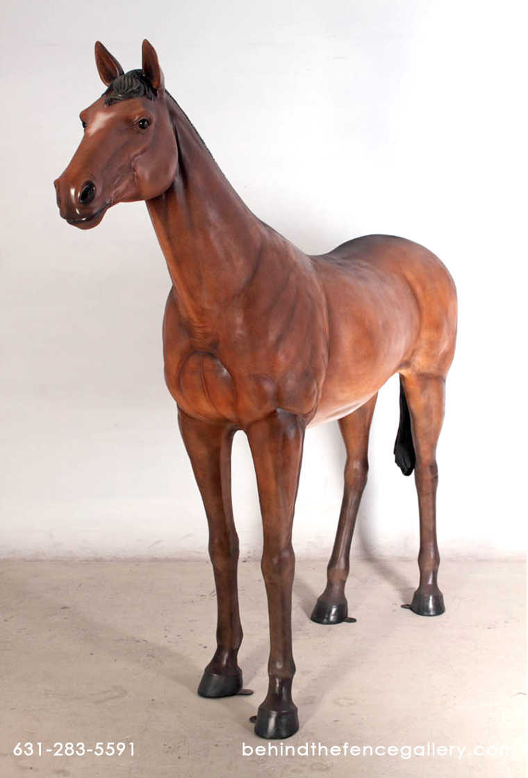 Standing Horse Statue in Chestnut Finish
