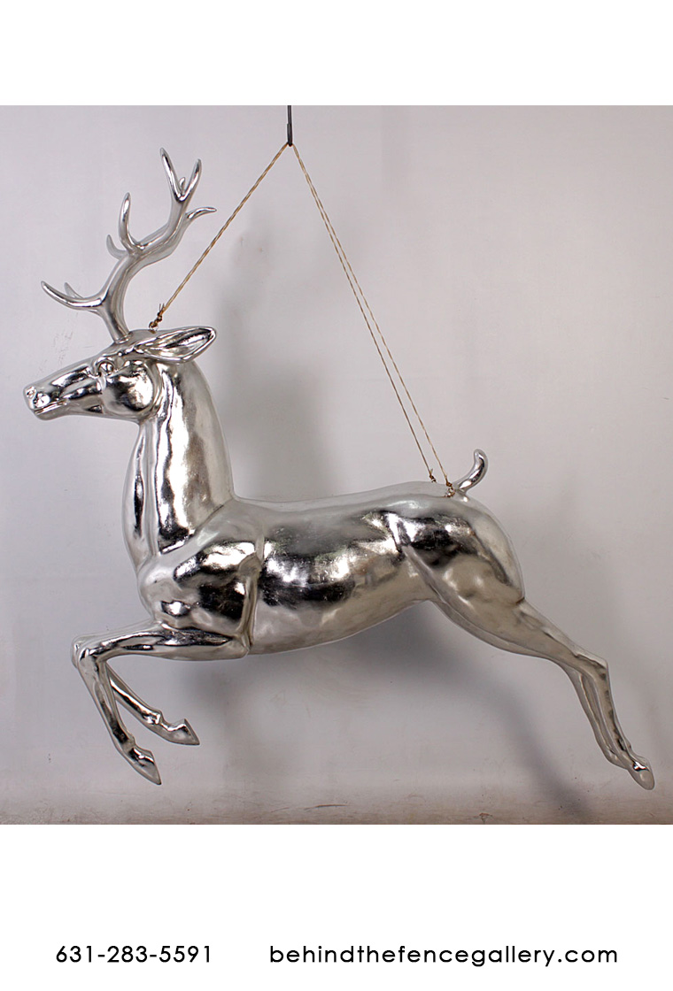 Hanging Silver Reindeer Statue