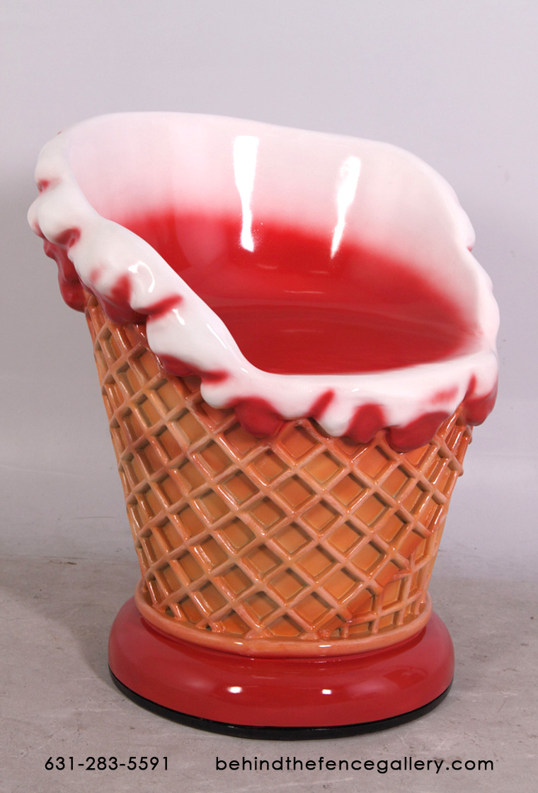 Fiberglass Strawberry Flavor Ice Cream Chair