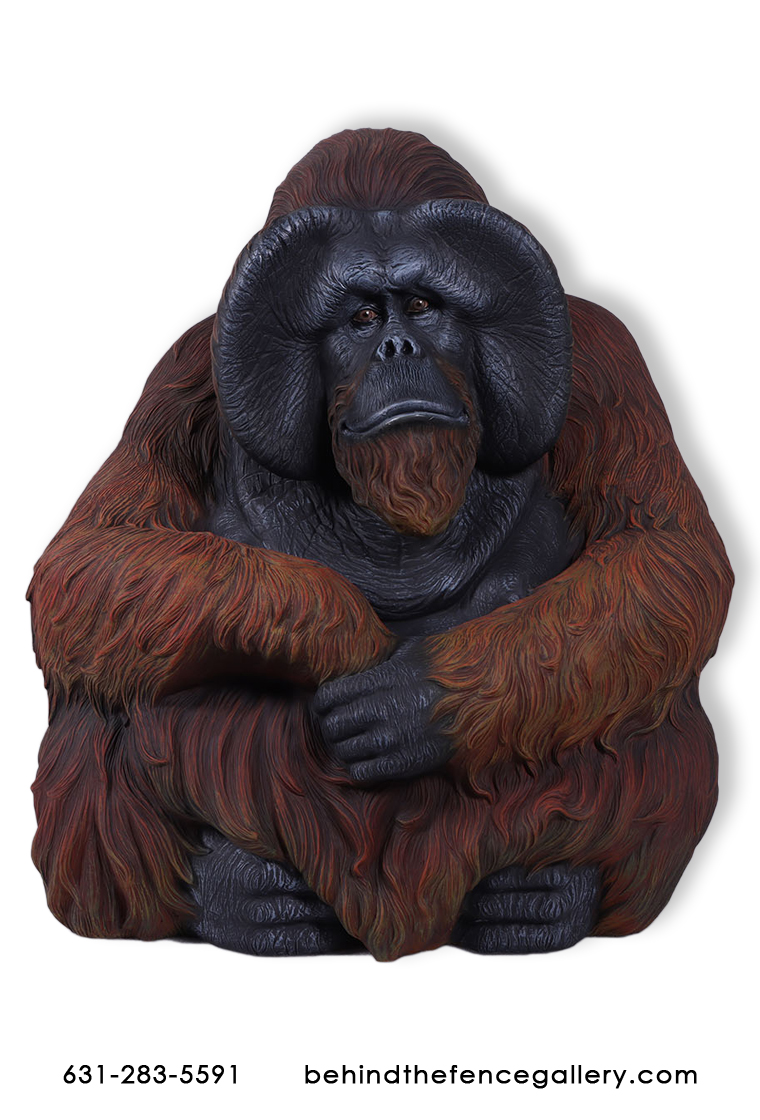 Sitting Orangutan Statue - Click Image to Close