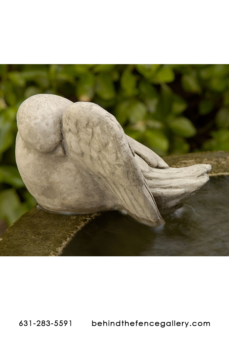 Bathing Dove Bird Outdoor Garden Birdbath Statue - Click Image to Close