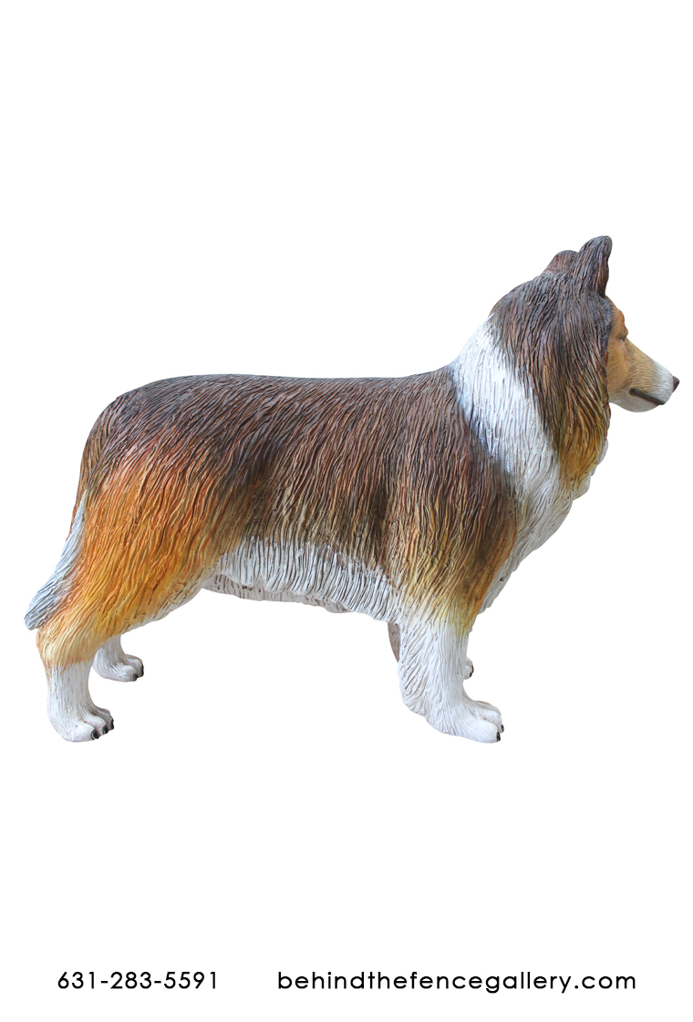 collie dog statue