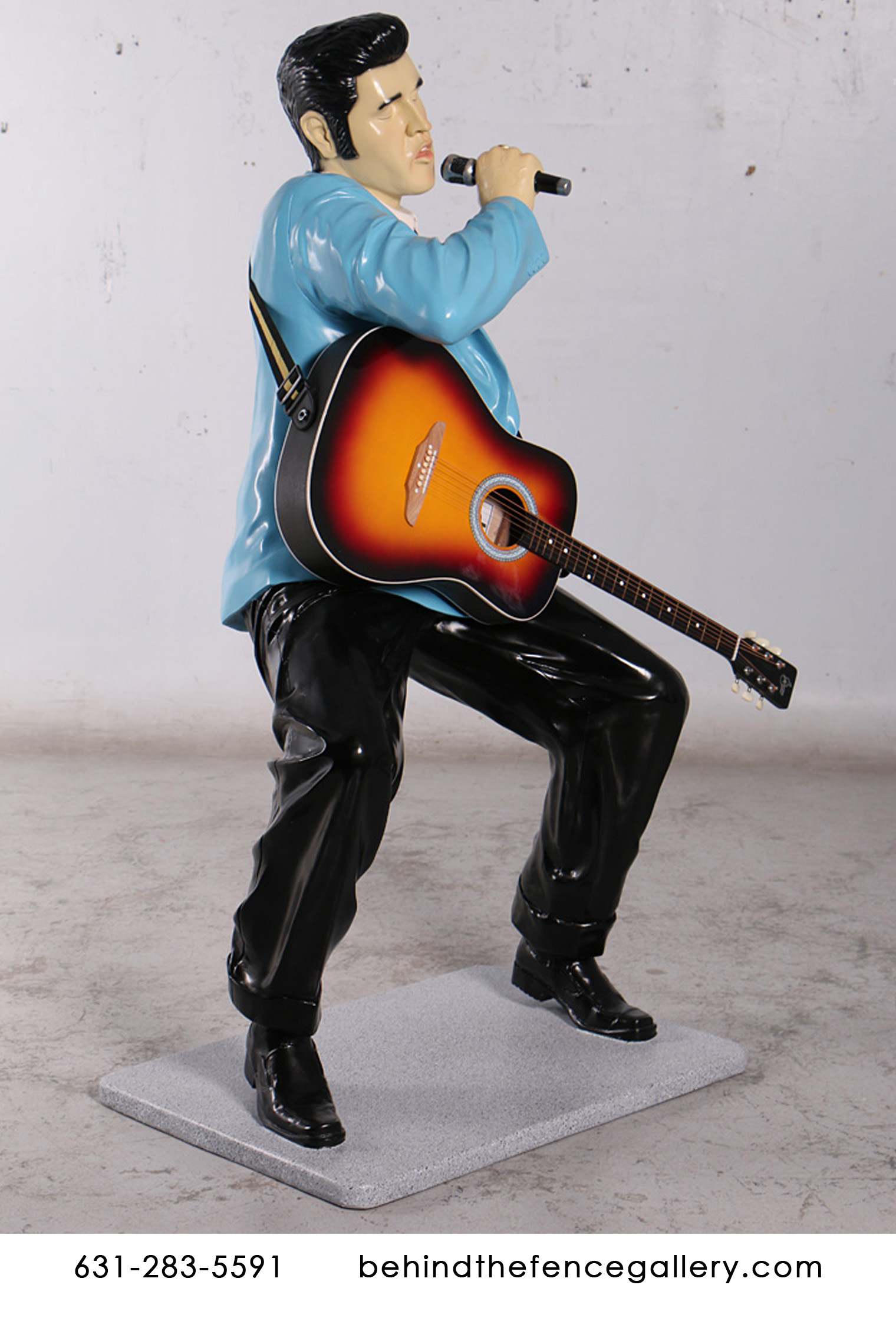 Elvis Singing With Guitar Statue - Click Image to Close