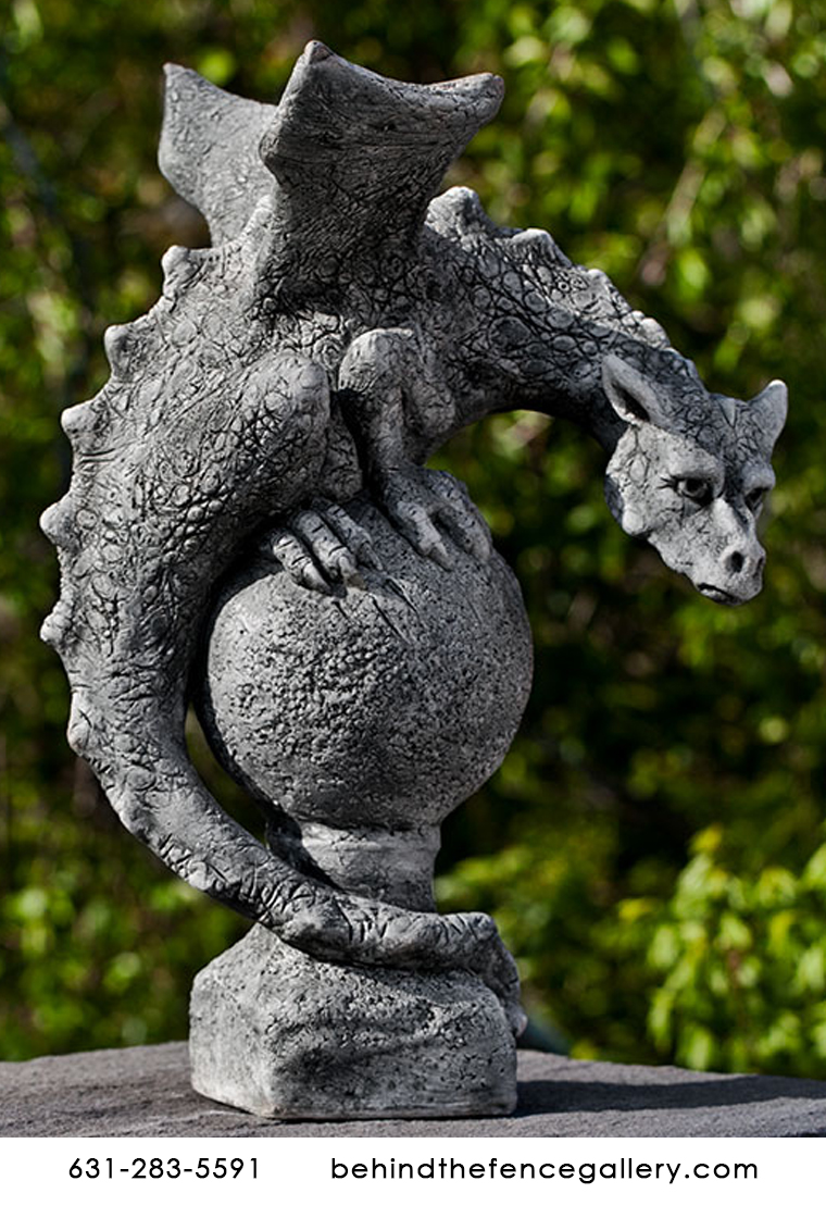 Fiona the Cast Stone Medieval Winged Dragon - Click Image to Close