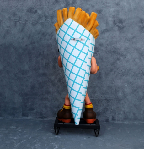 6 ft. Tall French Fry Man Statue with Sign