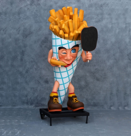 6 ft. Tall French Fry Man Statue with Sign