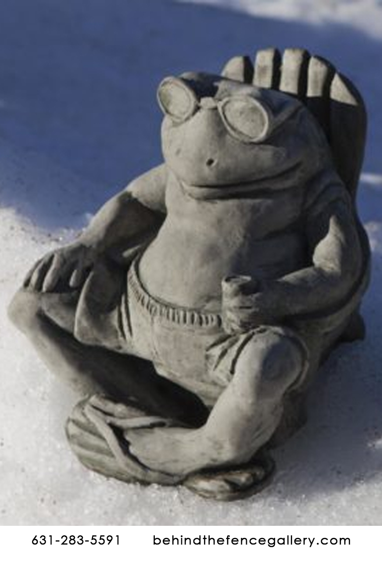 Large Frog On Stone Statue