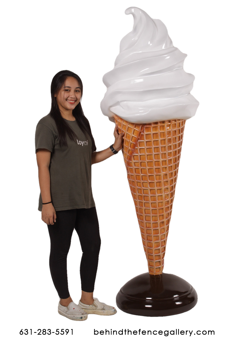 Giant Vanilla Soft Serve Ice Cream Cone Statue - Click Image to Close
