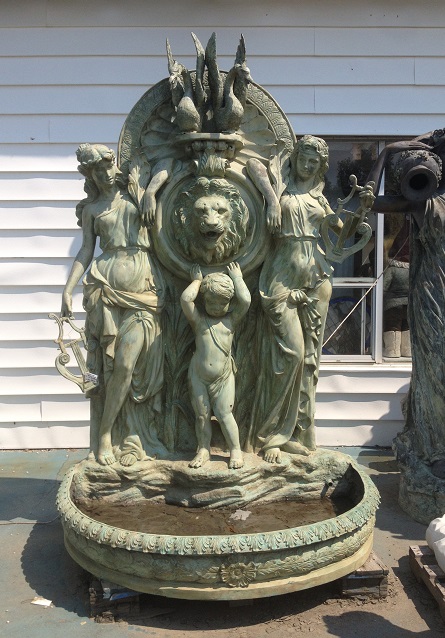 Bronze Wall Fountain with Ladies