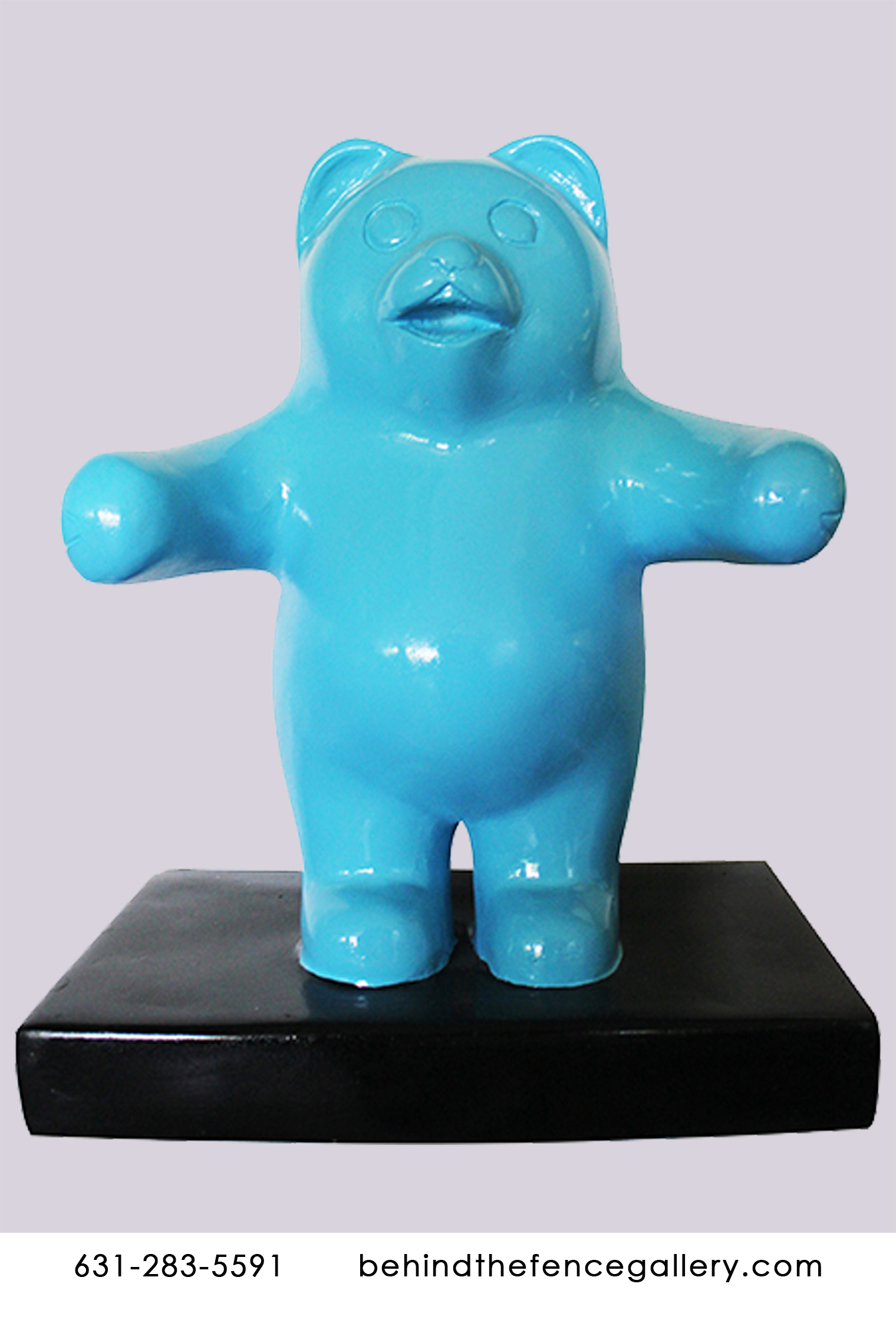 Mini Blue Gummy Bear Wall Statue - Click Image to Close