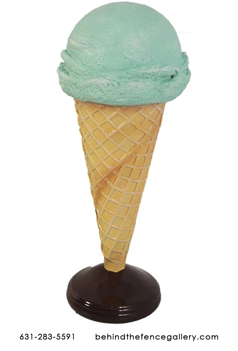 Mint Hard Scoop Ice Cream Cone Statue - Click Image to Close