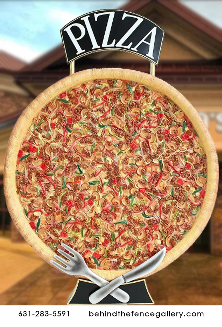 Giant Pizza Pie Advertisement Sign - Click Image to Close