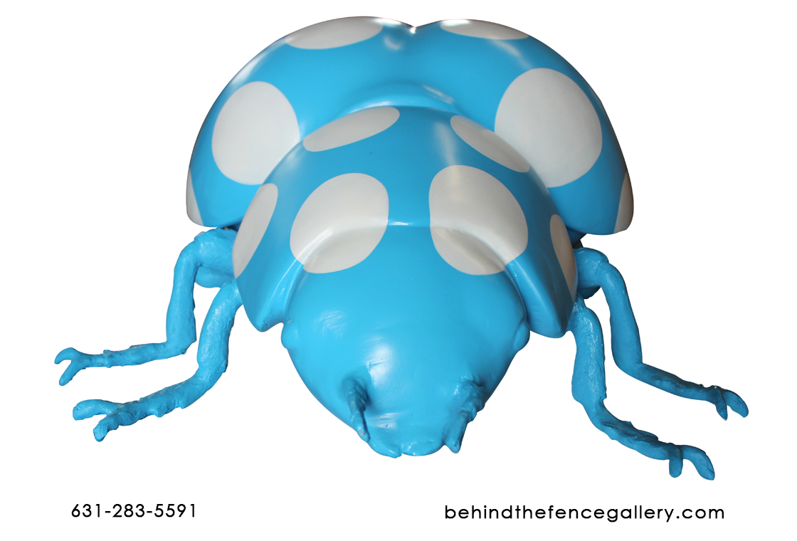 Blue Polka Dot Over Sized Pop Art Beetle Statue