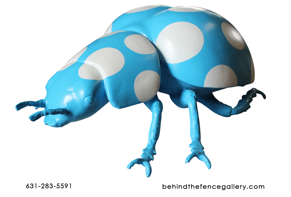 Blue Polka Dot Over Sized Pop Art Beetle Statue