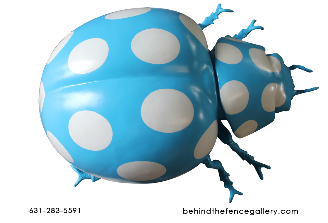 Blue Polka Dot Over Sized Pop Art Beetle Statue