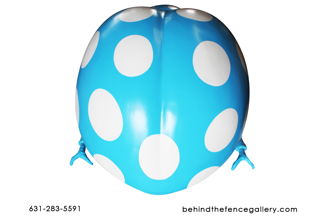 Blue Polka Dot Over Sized Pop Art Beetle Statue