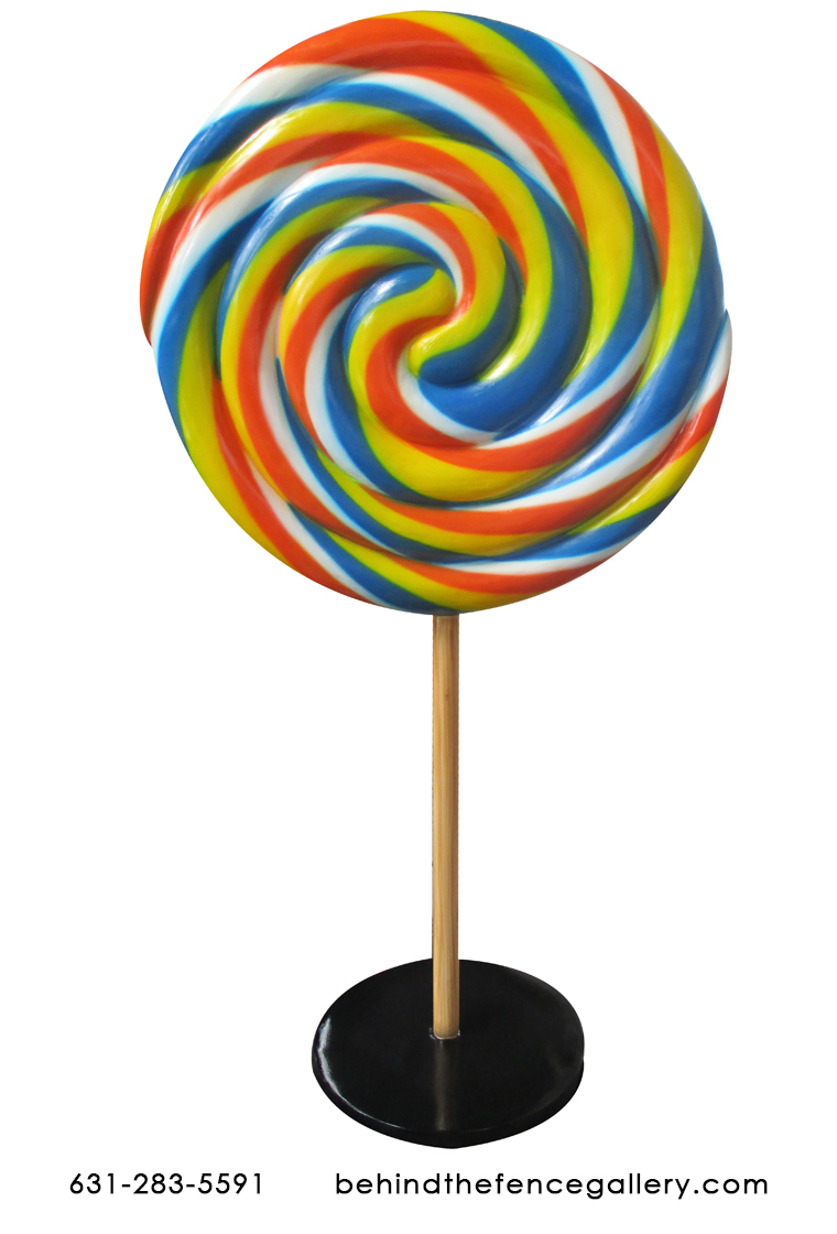 Rainbow Swirled Lollipop Candy Statue