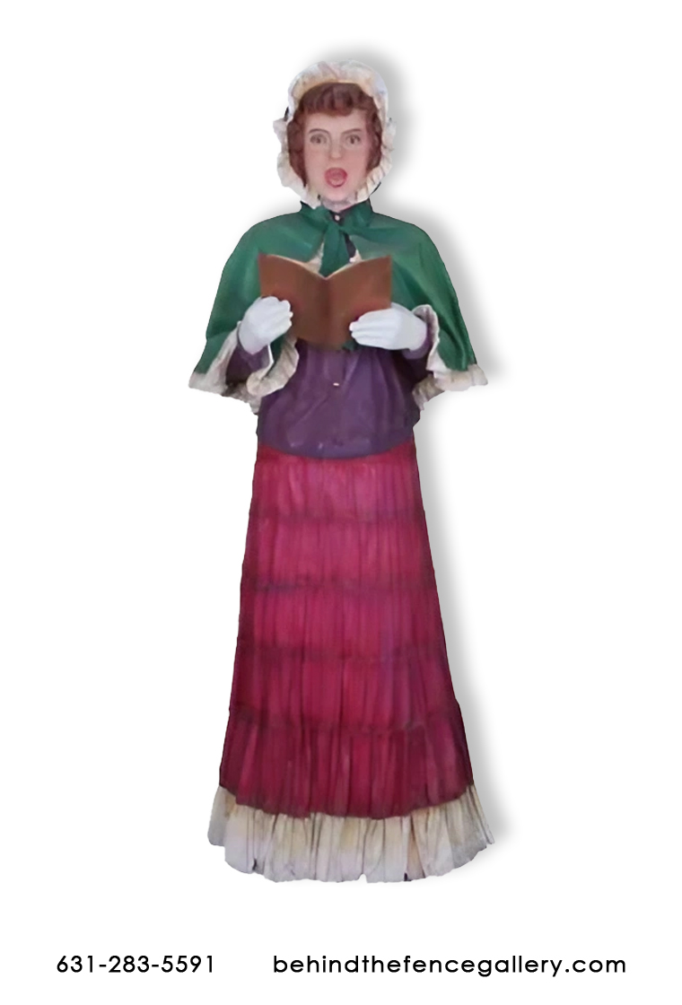 Christmas Caroler Woman Statue