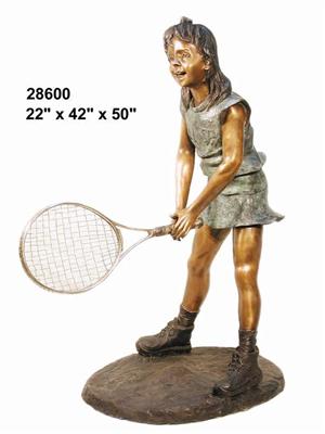 Bronze Girl Tennis Player - Click Image to Close