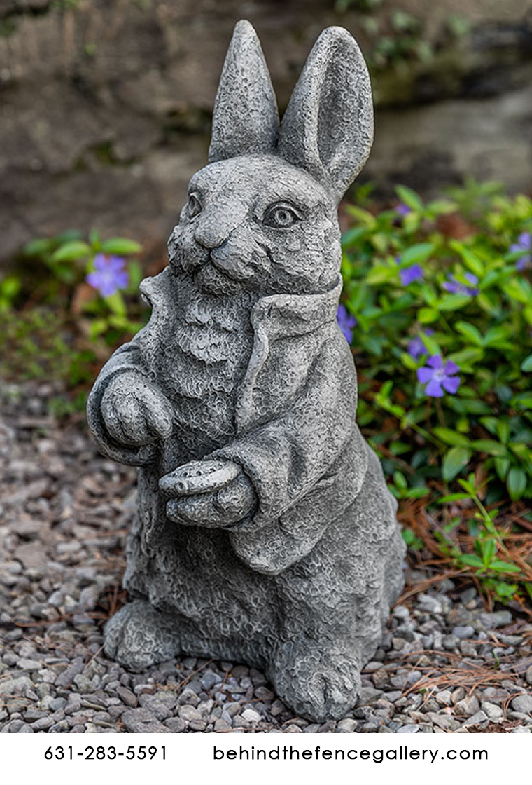 Alice in Wonderland White Rabbit Esq Cast Stone Statue - Click Image to Close
