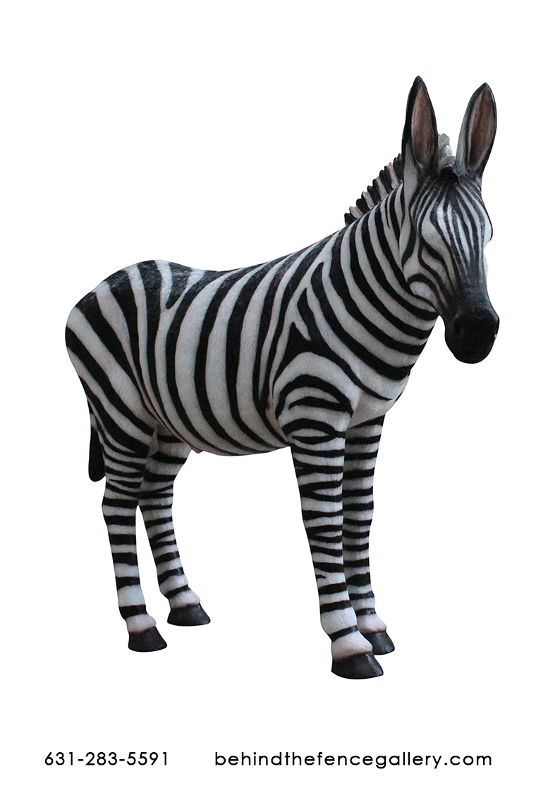 Life Size Fiberglass Safari Party Prop Zebra