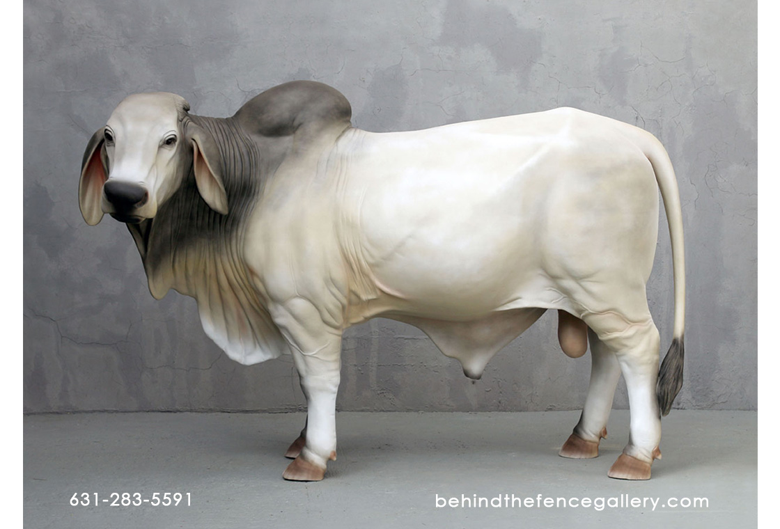 Gray Brahman Bull Statue - Click Image to Close