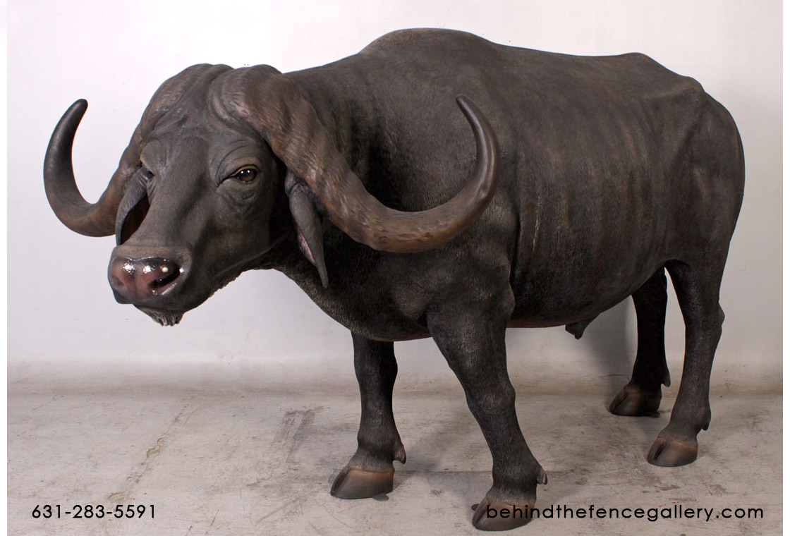 African Buffalo Statue - Click Image to Close