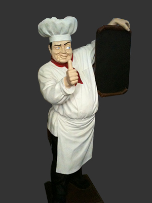Pizza Chef with Menu Board 6 Ft. - Click Image to Close