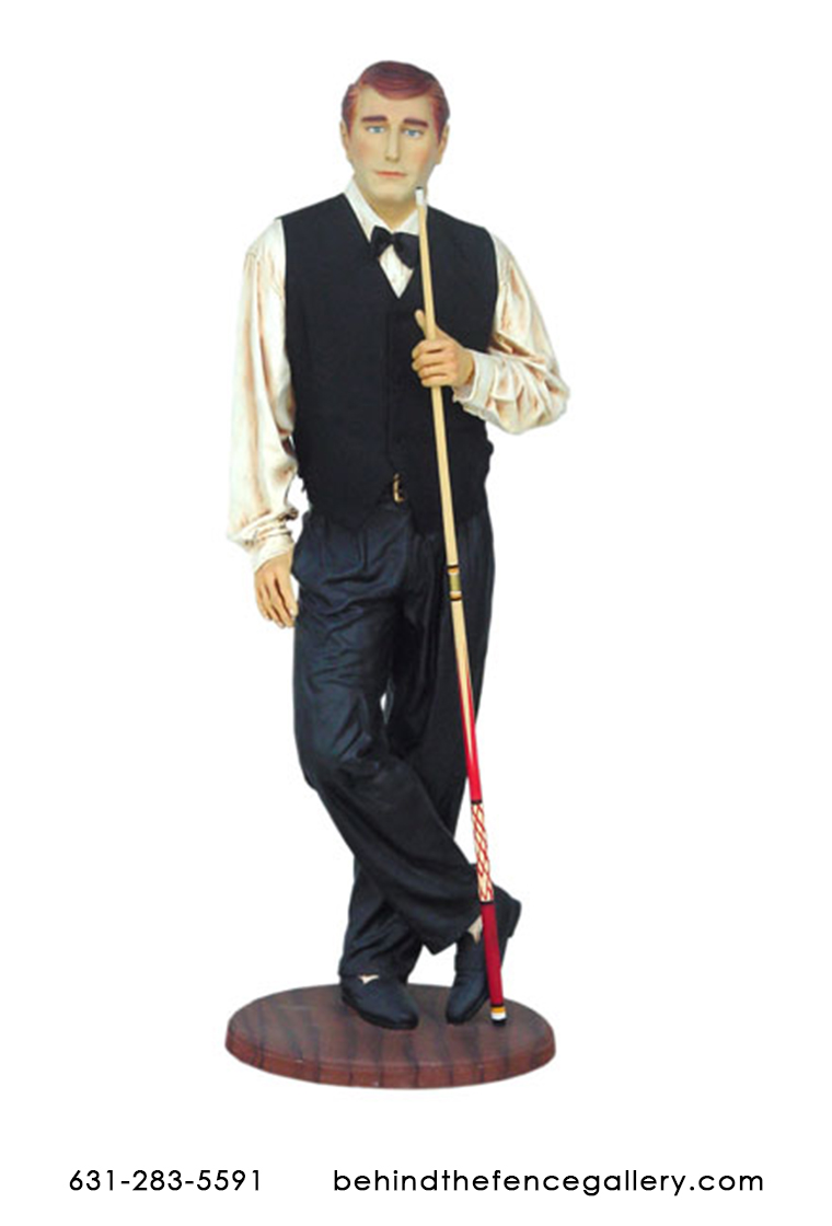 Billiard Player Statue - Click Image to Close