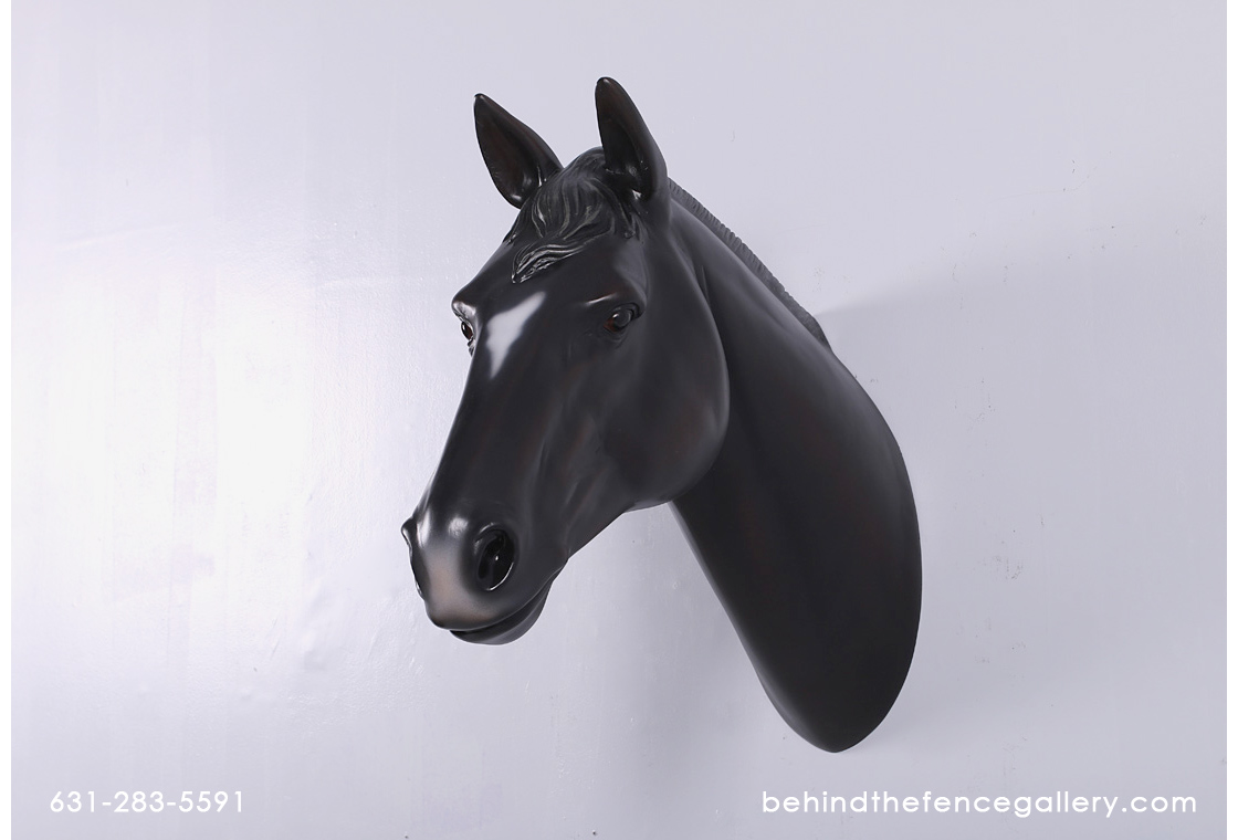 Matt black horse head wall decoration-cubic-style modern design item