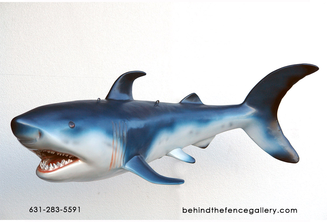 Small Blue Shark Statue - Click Image to Close