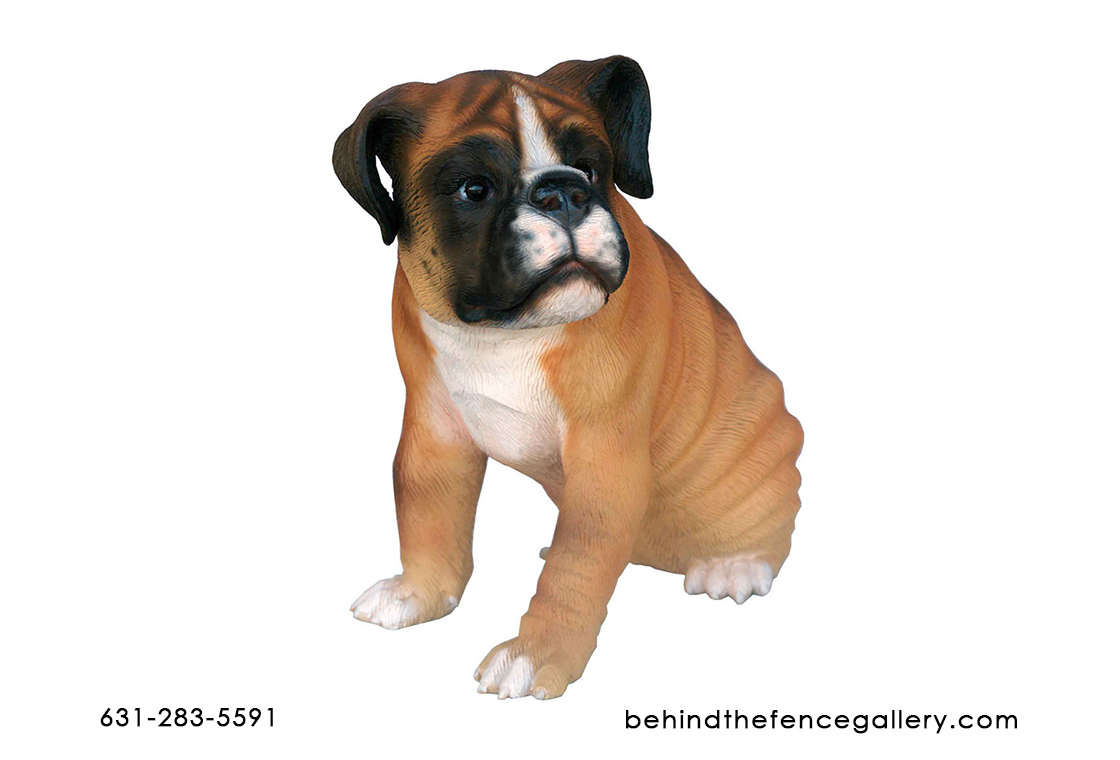 Boxer Puppy Statue - 1ft. - Click Image to Close