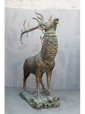 Elk Fiberglass Statue in Verdi Bronze Finish - Click Image to Close