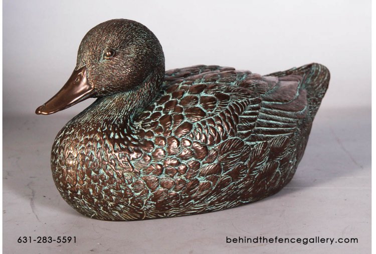 Female Mallard Duck Statue in Bronze Finish - Click Image to Close