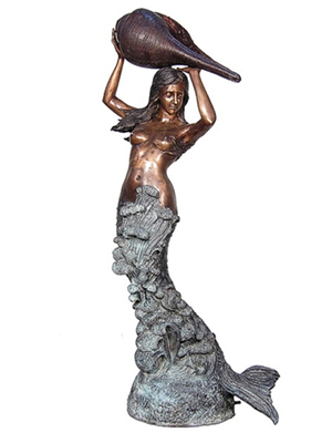 Bronze Mermaid Holding Shell