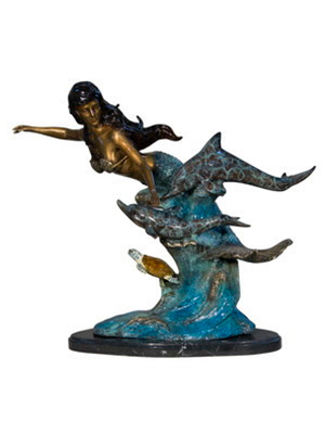 Bronze Mermaid Swimming