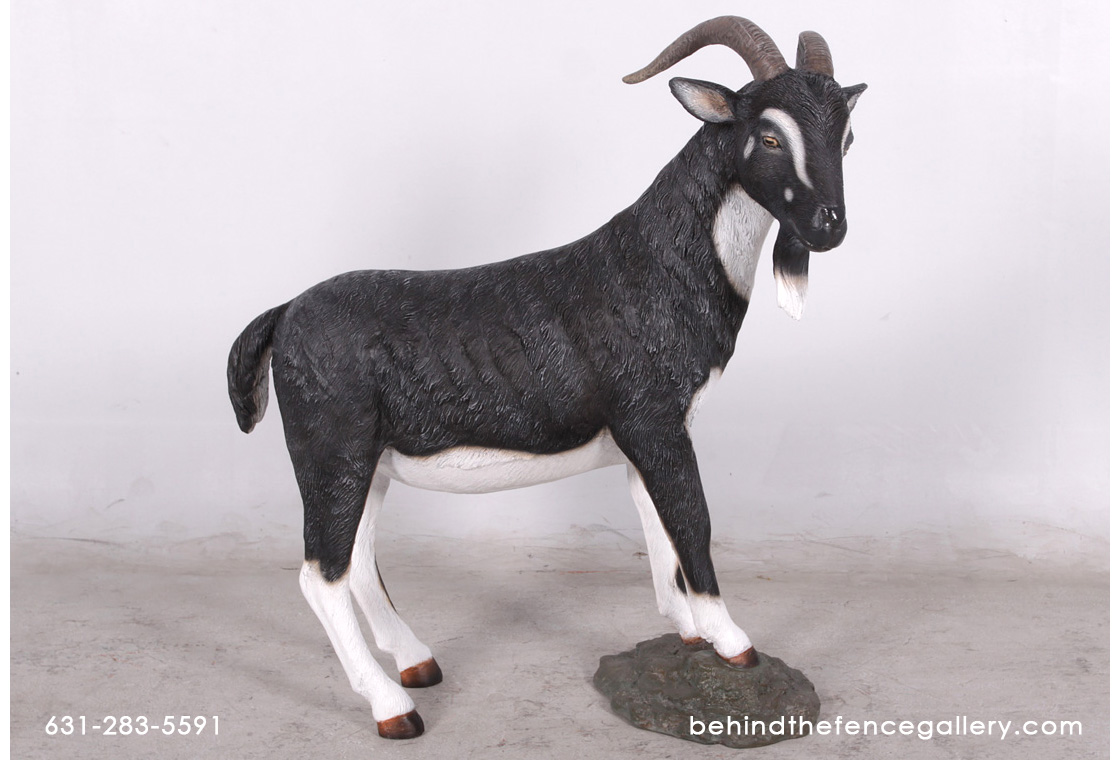 Black and White Billy Goat Statue - Click Image to Close