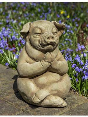 Cast Stone Zen Pig - Click Image to Close