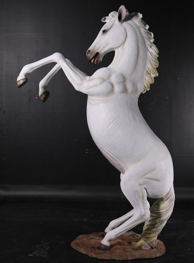 Rearing White Horse 8 Ft. Statue