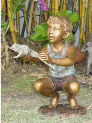 Boy with Frog - Click Image to Close
