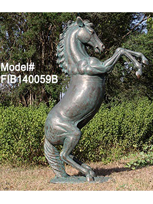 Rearing Bronze Finish Horse 8 Ft. Statue - Click Image to Close