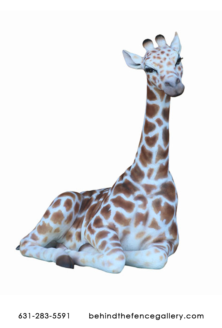 Giraffe Sitting Statue - Click Image to Close