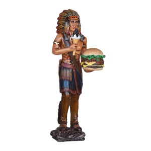 Indian with Hamburger - Click Image to Close