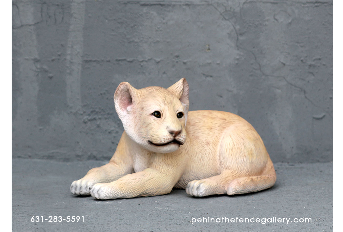 Lion Cub Laying Statue - Click Image to Close