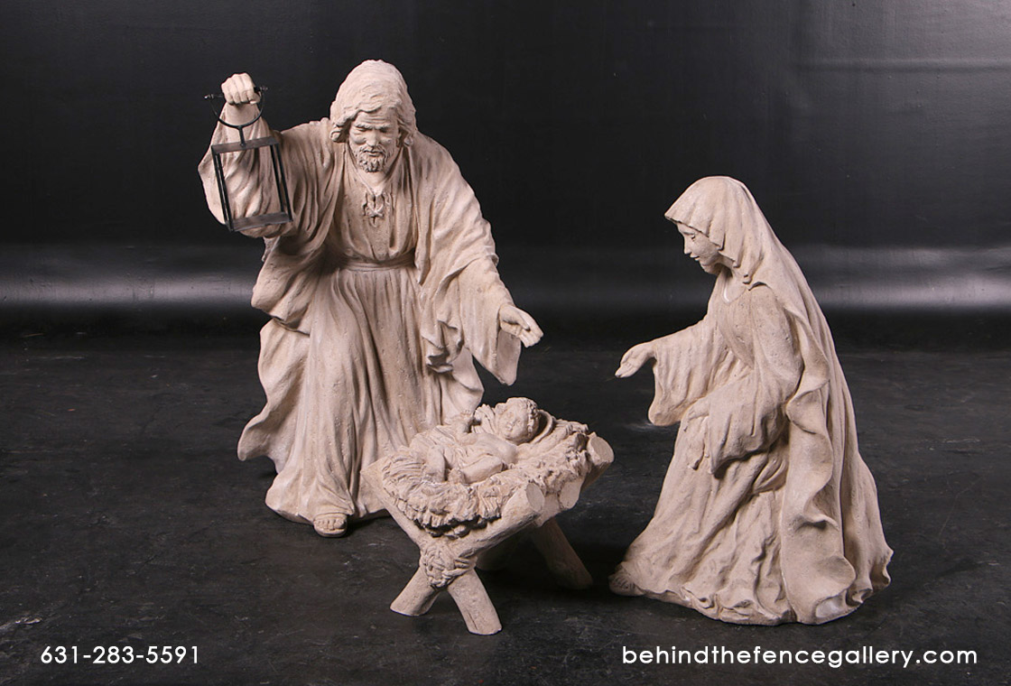 Catholic Nativity Set in Roman Stone Finish - Click Image to Close