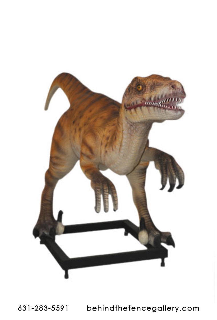 Velociraptor Statue on Metal Base - Click Image to Close