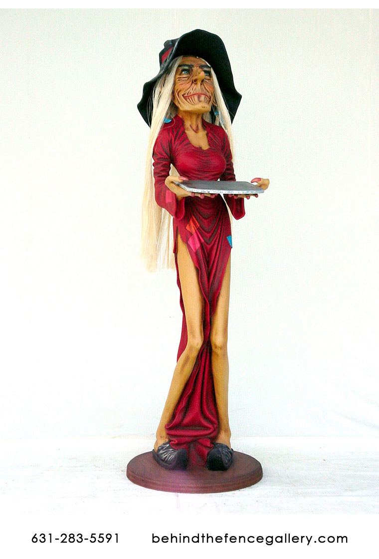 Skinny Witch Waitress Statue - Click Image to Close