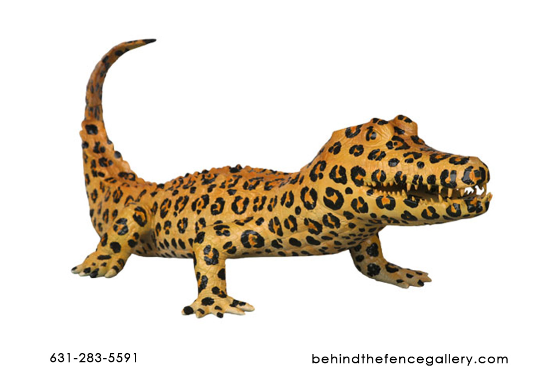 Cheetah Print Alligator Statue