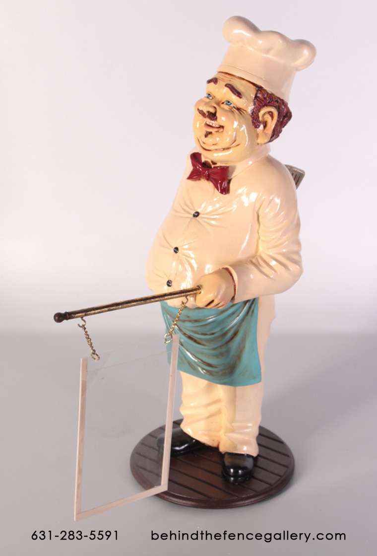 Cook Statue with Menu Holder - 2ft. - Click Image to Close