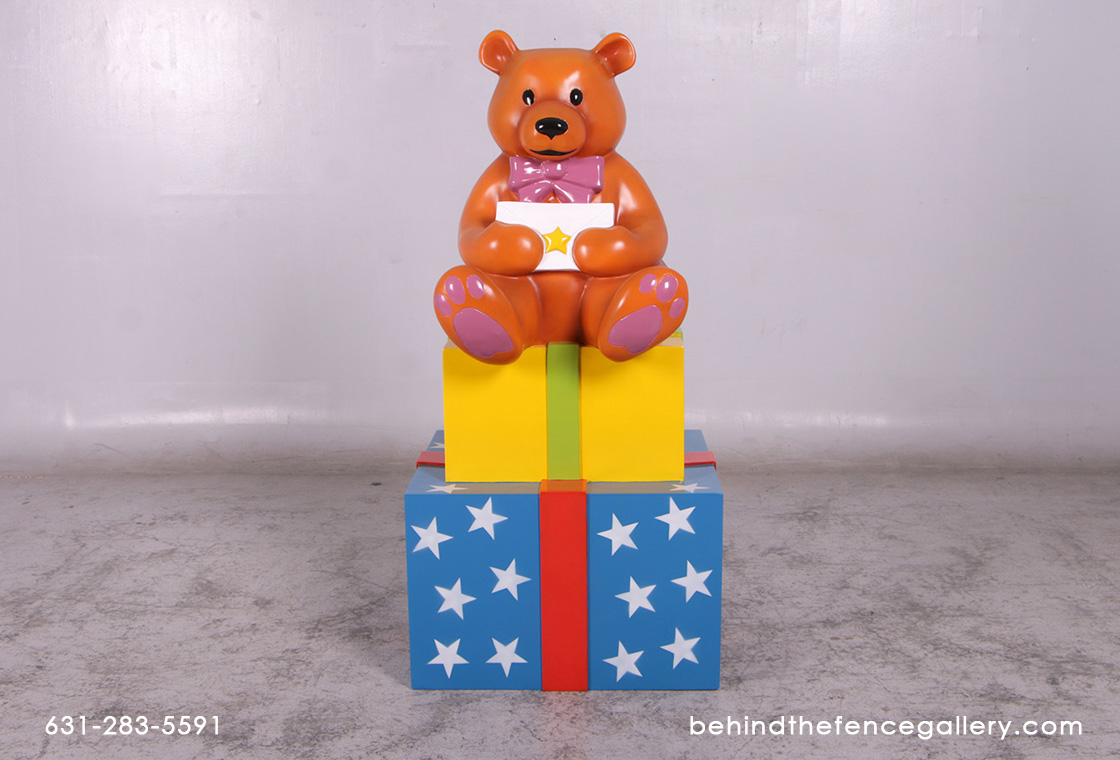 Christmas Bear with Gifts Statue